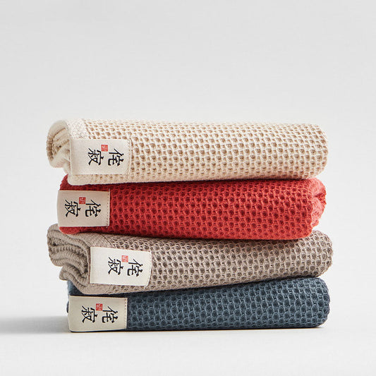 Kohana Sakura Waffle Weave Cotton Kitchen Towels, Japanese-Style Dish Cloths (4-Pack)