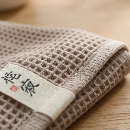 Kohana Sakura Waffle Weave Cotton Kitchen Towels, Japanese-Style Dish Cloths (4-Pack)