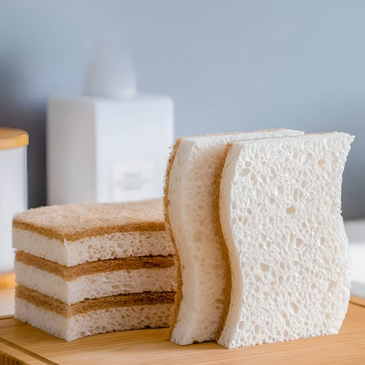 Kohana Coconut Fiber & Wood Pulp Dish Sponge, Natural Kitchen Scrub Sponges (1-Pack)
